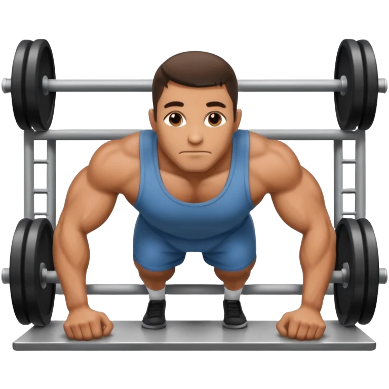Prisoner doing pushups in front of jail cell emoji