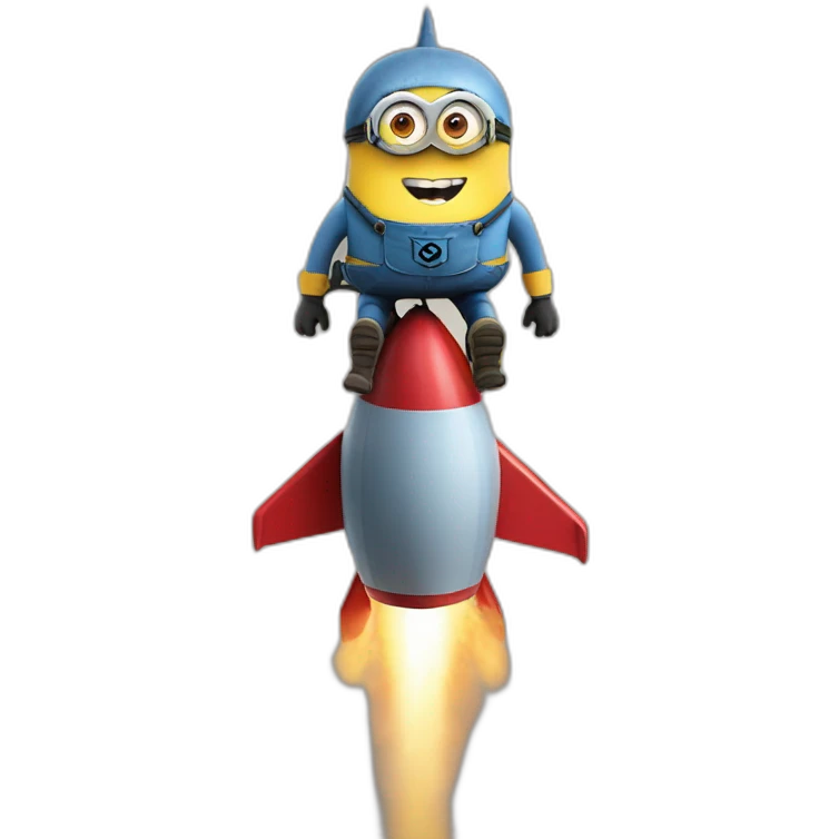 minion riding on a rocket emoji