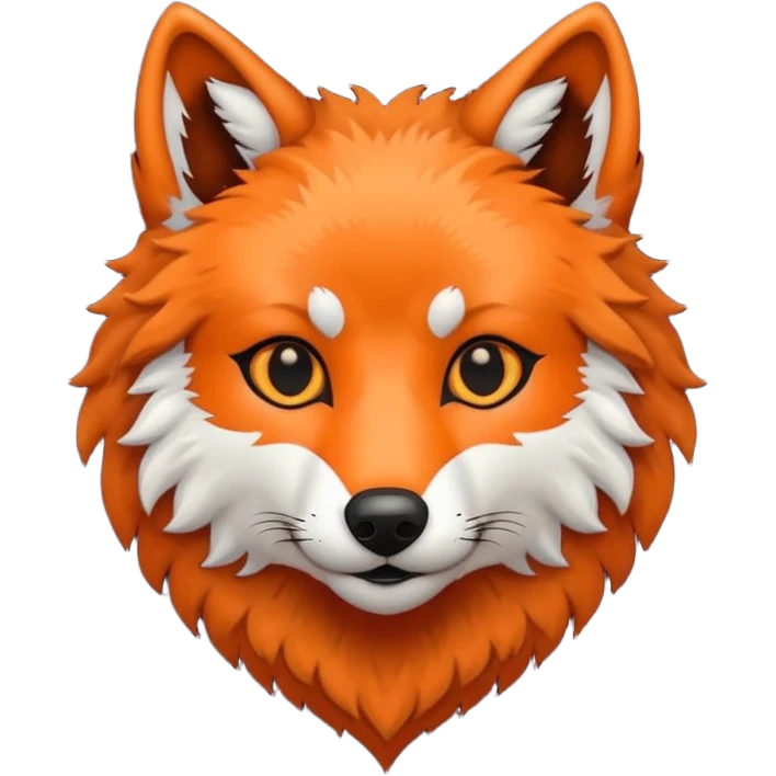 cute dark orange and black wolf head inside heart emoji