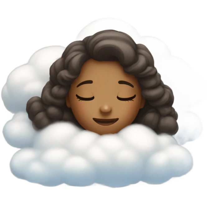 Girl dreaming on a cloud emoji