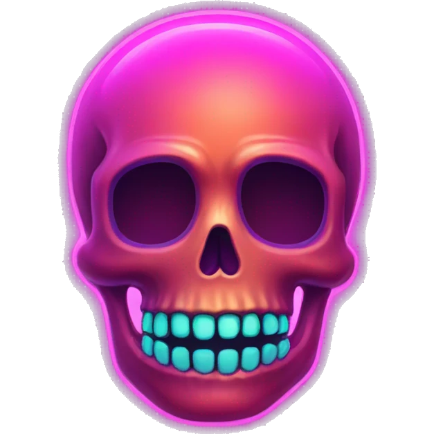 neon glowing skull emoji