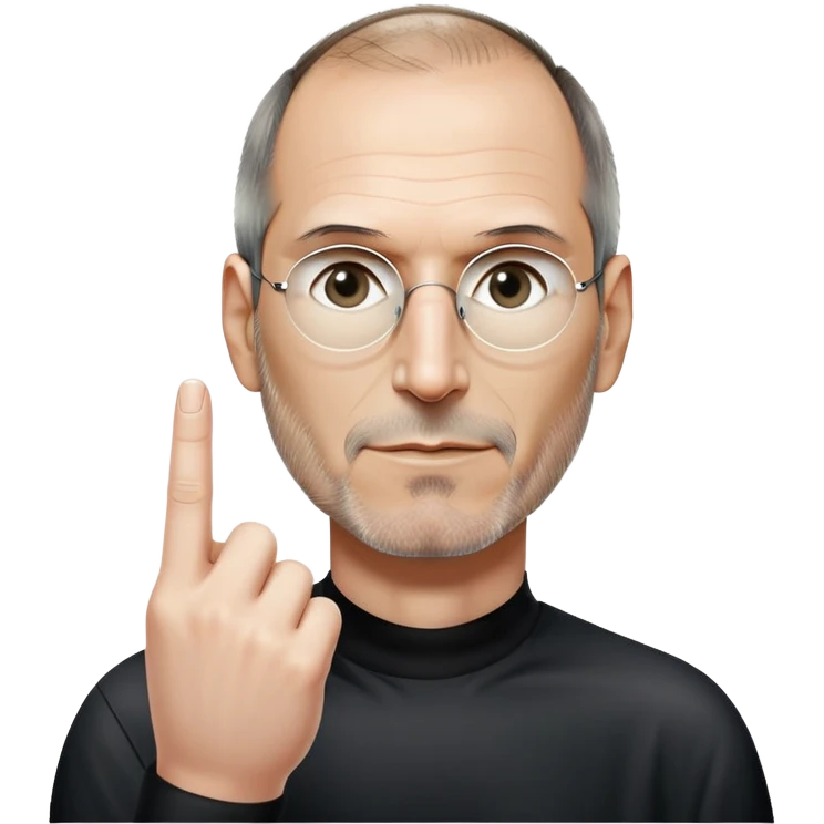Steve jobs with the middle finger emoji
