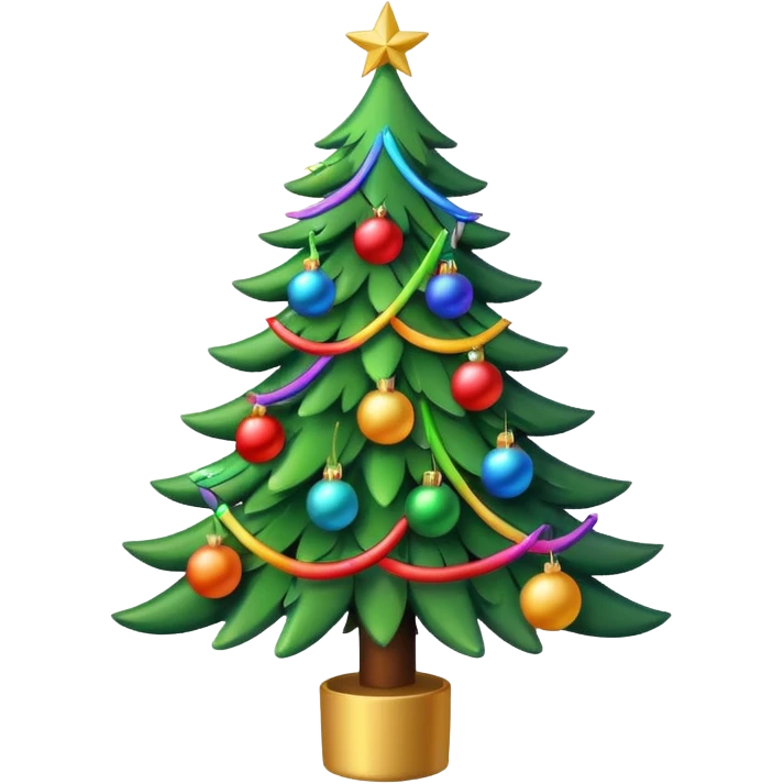 A Christmas tree with rainbow colors emoji