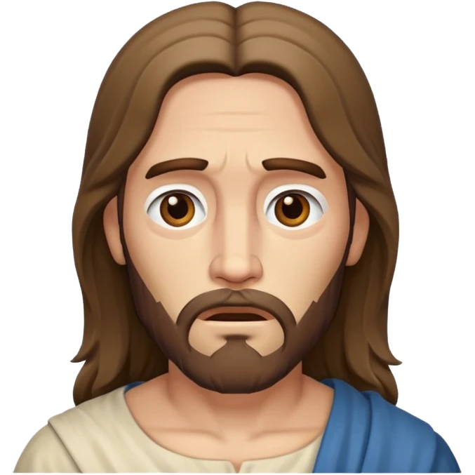 Jesus with disgusted face emoji