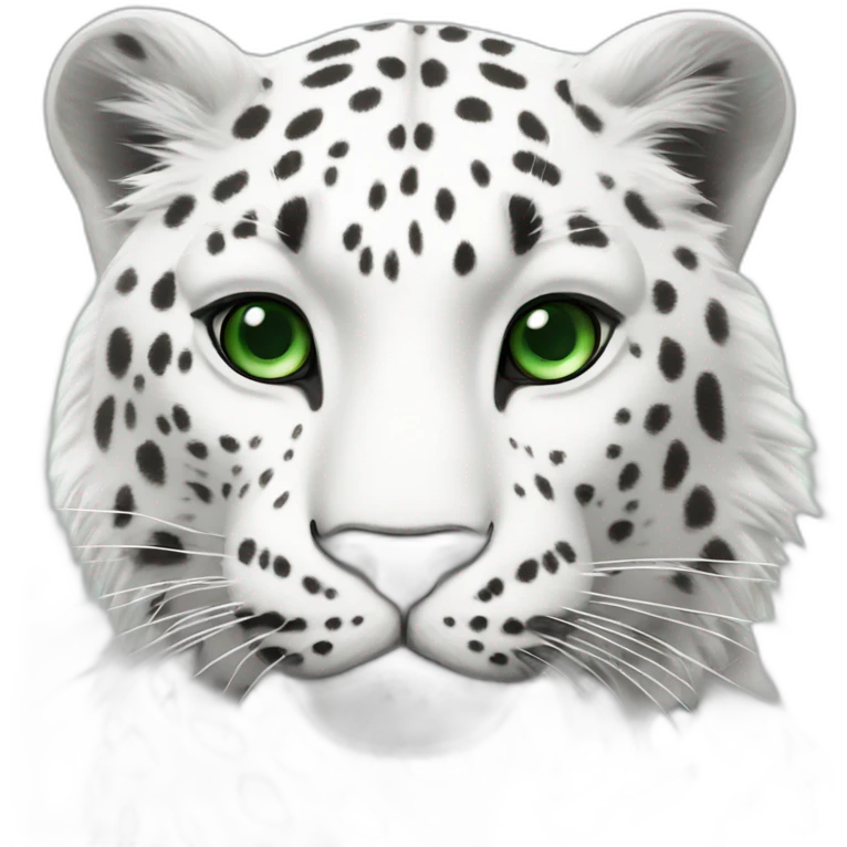 white leopard with green eyes emoji
