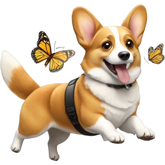 Corgi riding a butterfly  emoji