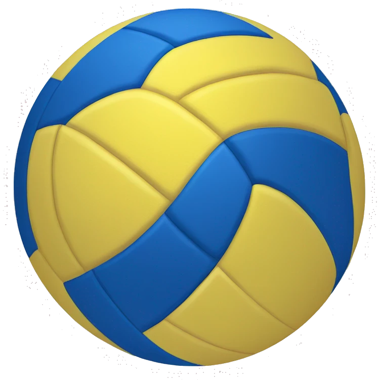 Volleyball ball yellow and blue emoji