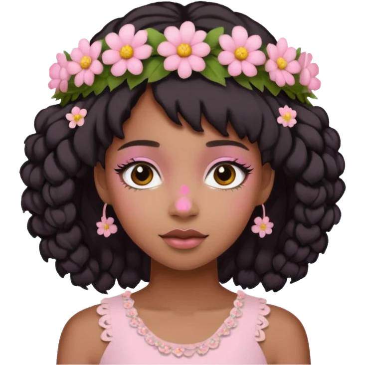 Pastel pink black girl emoji