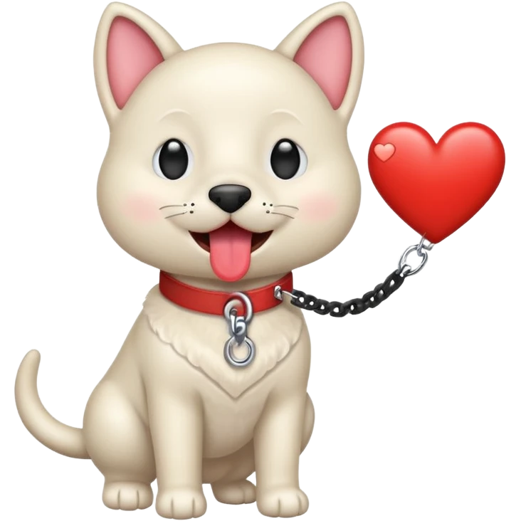 IOS heart eyes face with tongue out on leash emoji