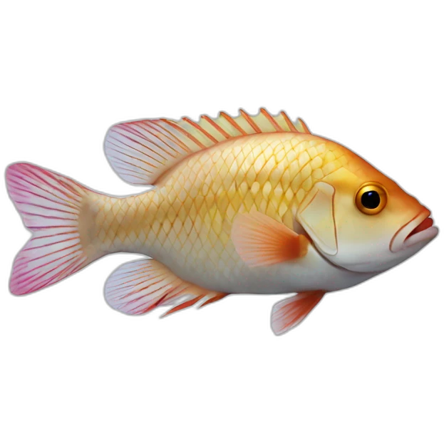 Tilapia fish with no red color  emoji