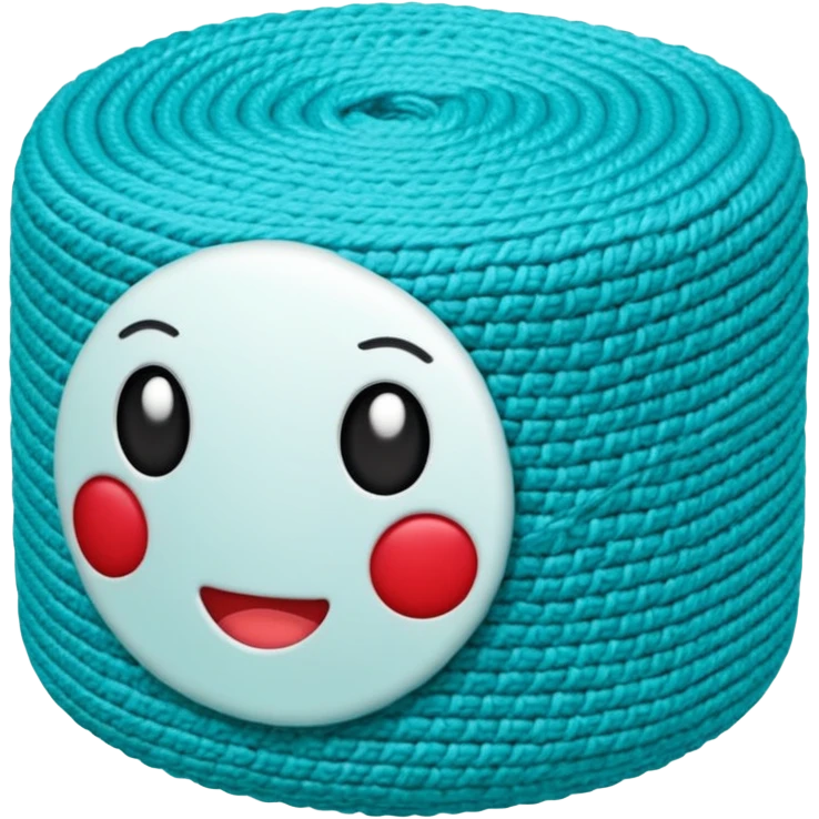 emoji de rolo de crochê na cor ciano emoji