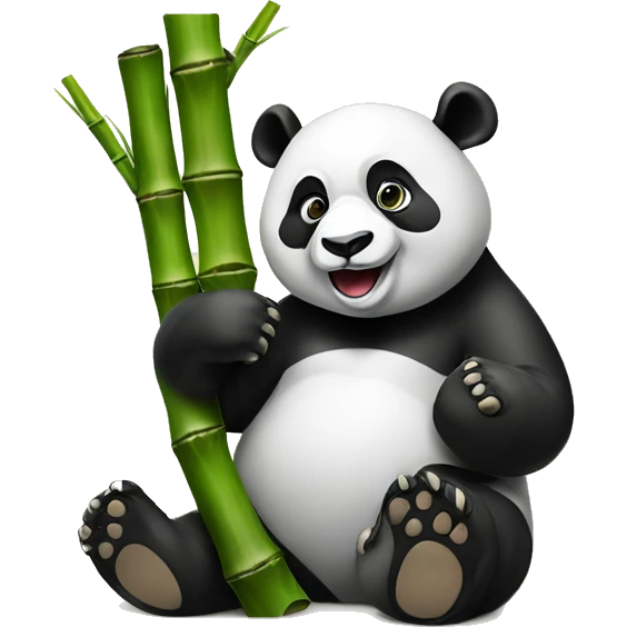 a panda is sitting eating bamboo with VYRM carved on it emoji