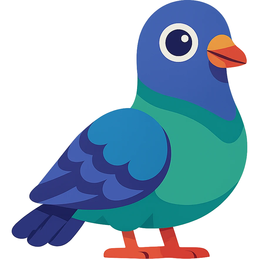 cute pigeon, vibrant toon style emoji