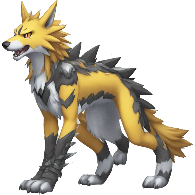  Cool Edgy Digimon-Fakemon-Garurumon-Loogamon-Dorulumon-Wolf full body emoji
