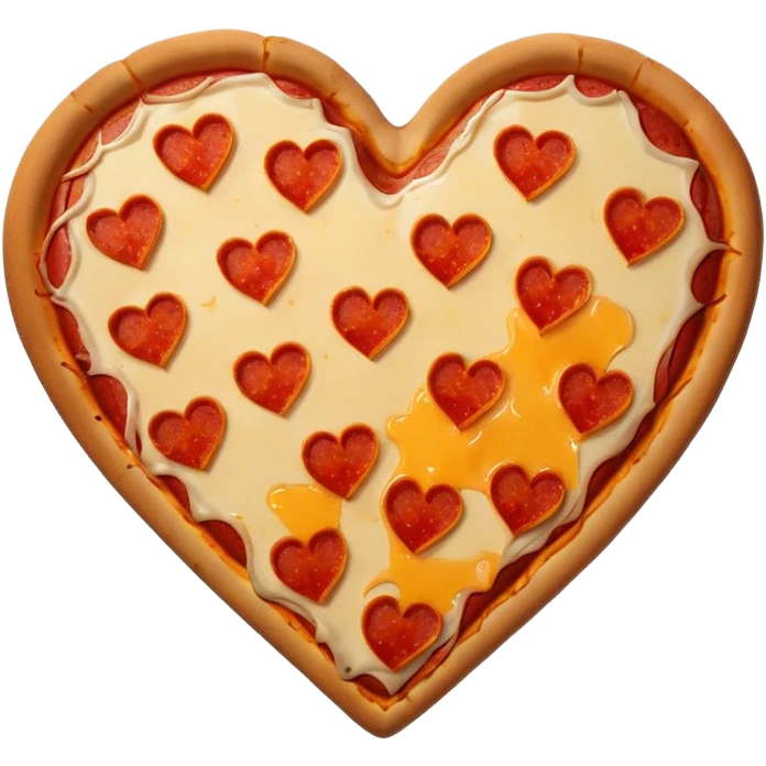 pizza in the shape of a broken heart for Valentine's Day emoji