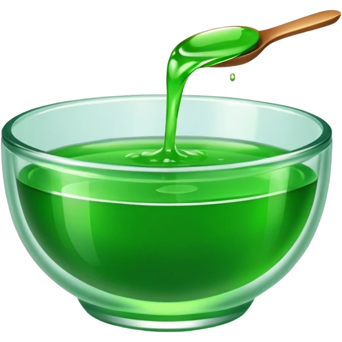 small dipping bowl of green liquid, vibrant, simple, clear emoji