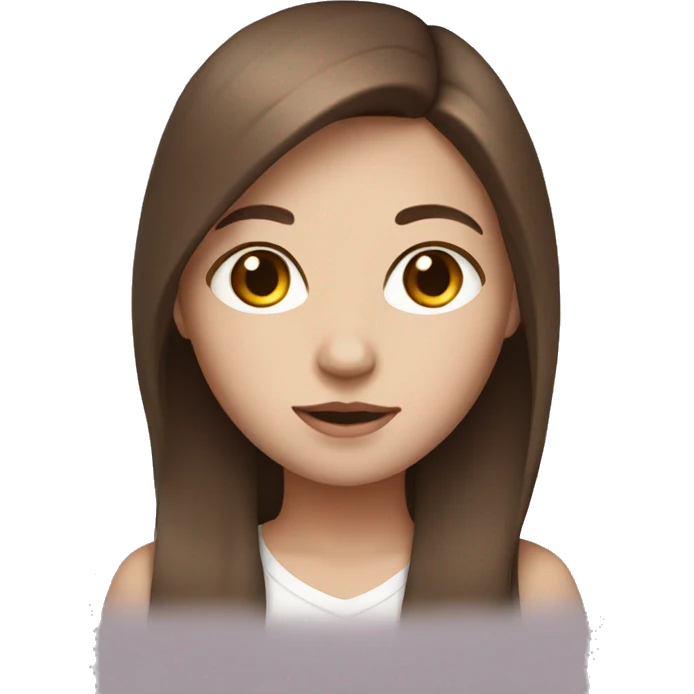 Brown haired girl with white skin emoji