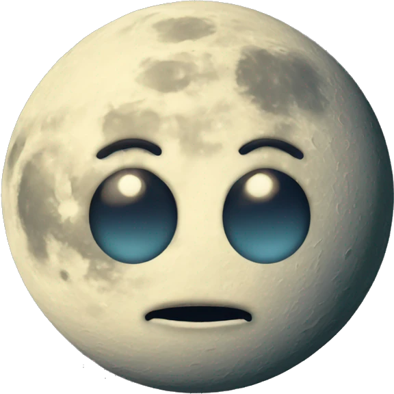 Vintage moon with a face emoji