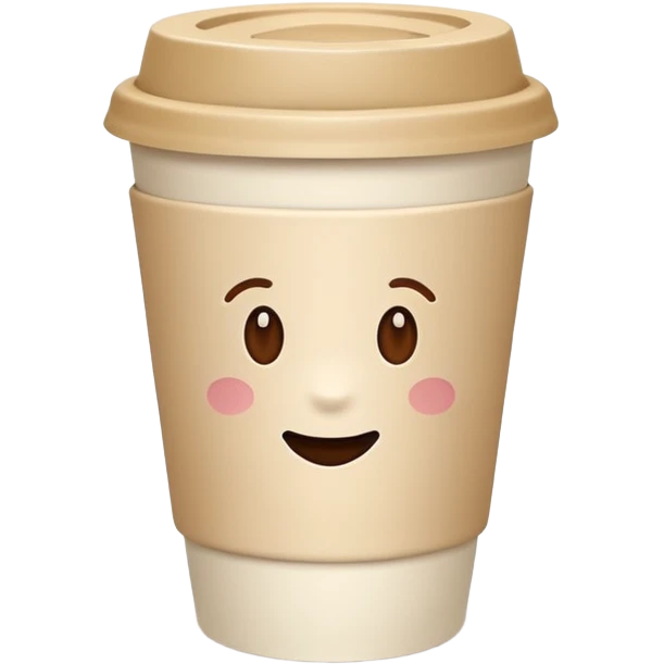 ivory colored paper coffee cup with beige lid emoji
