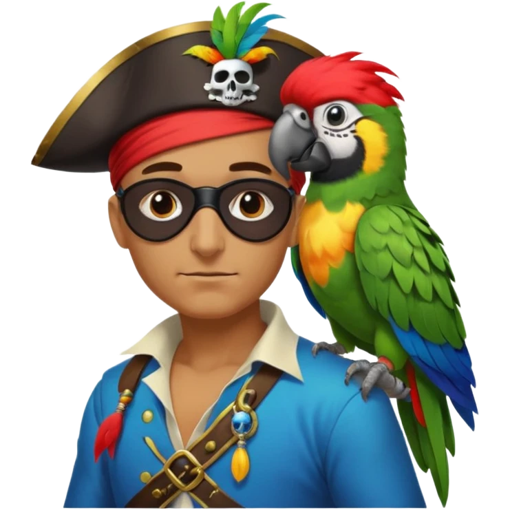 pirate and parrot emoji