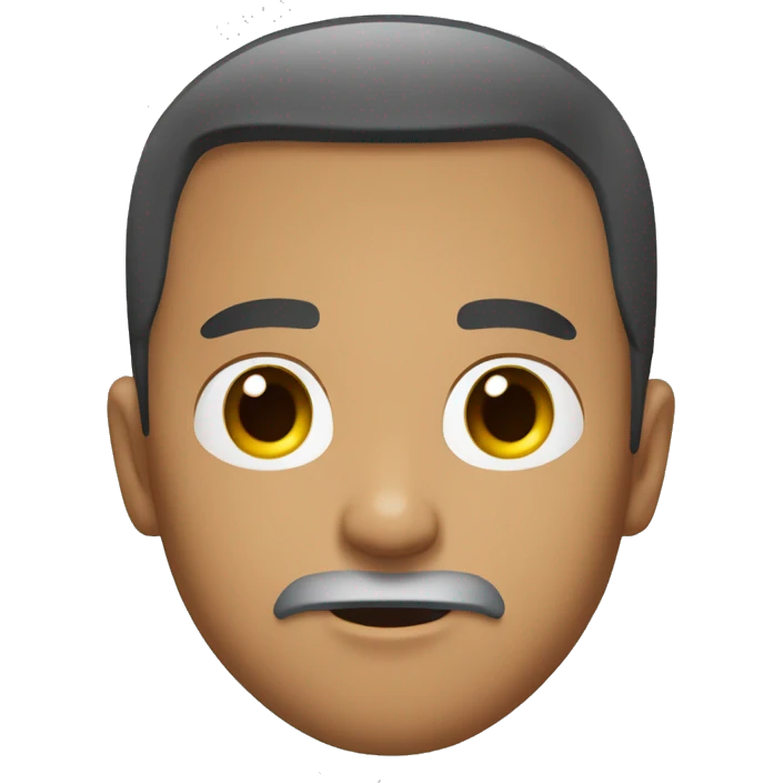 Indonesian man square face thick eyebrows side part hair beard emoji