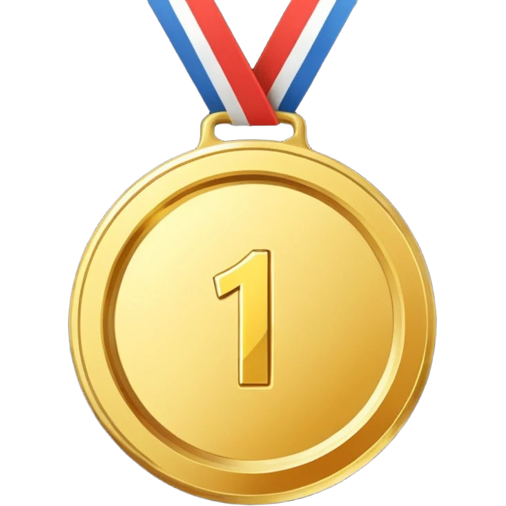 Медаль за 1 место просто цифра без узоров emoji