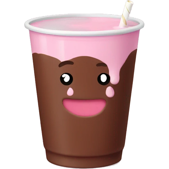 Cute pink cup of chocolate milk emoji