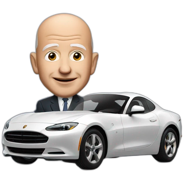 Jeff bezos with car emoji