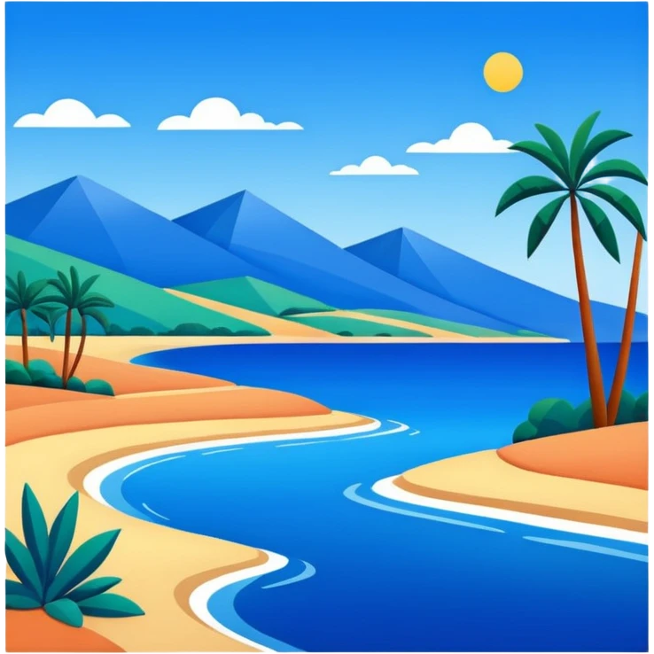 Matisse style BLUE art landscape emoji