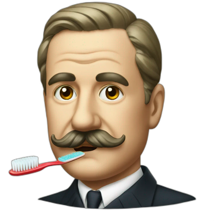 german head of state in 1940 wearing a toothbrush mustache emoji