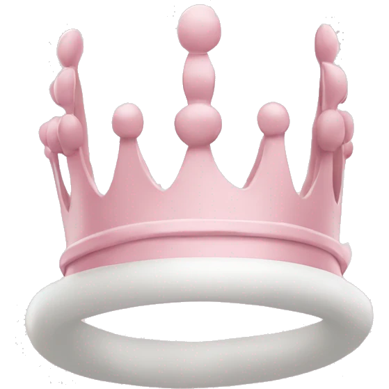 White and pastel pink crown emoji