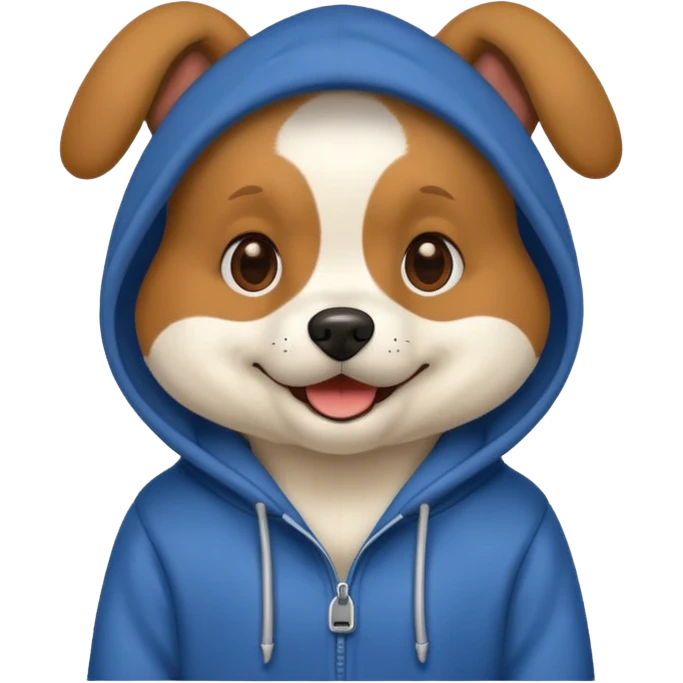 Dog wearing a hoodie emoji