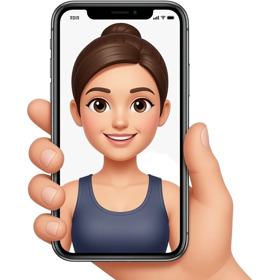 fitness content creator: filming with a smartphone emoji