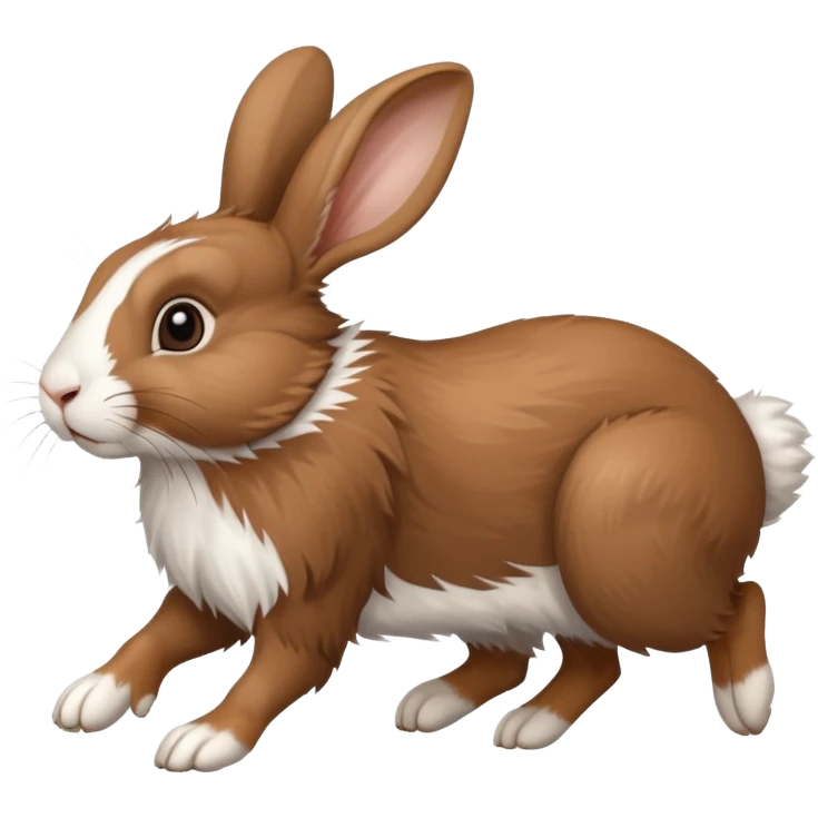 High resolution of a running farm rabbit emoji