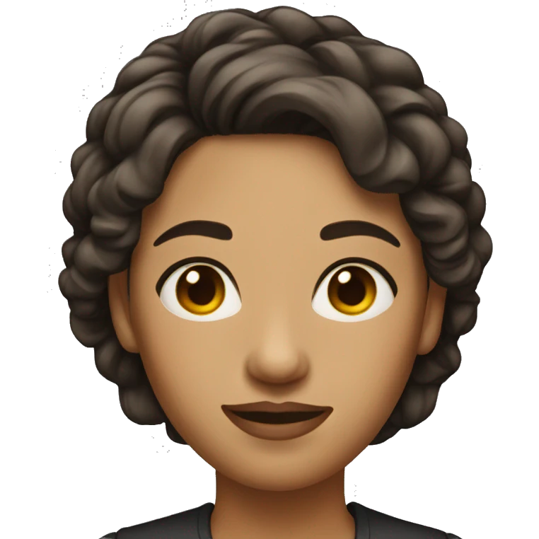 Woman with short dark brown hair  emoji
