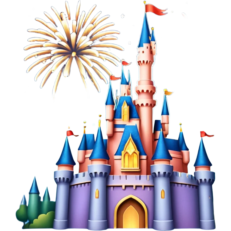 disney castle with fireworks emoji