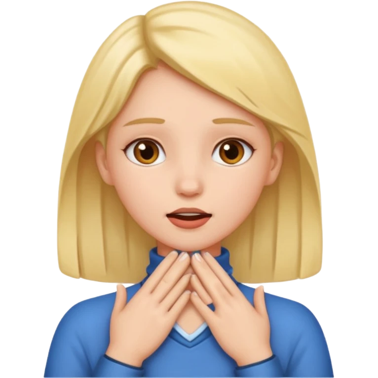 A girl with her hands around her throat   emoji