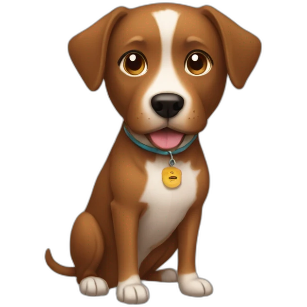 Brown Dog and short haired owner emoji
