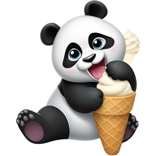 Panda eating ice cream emoji