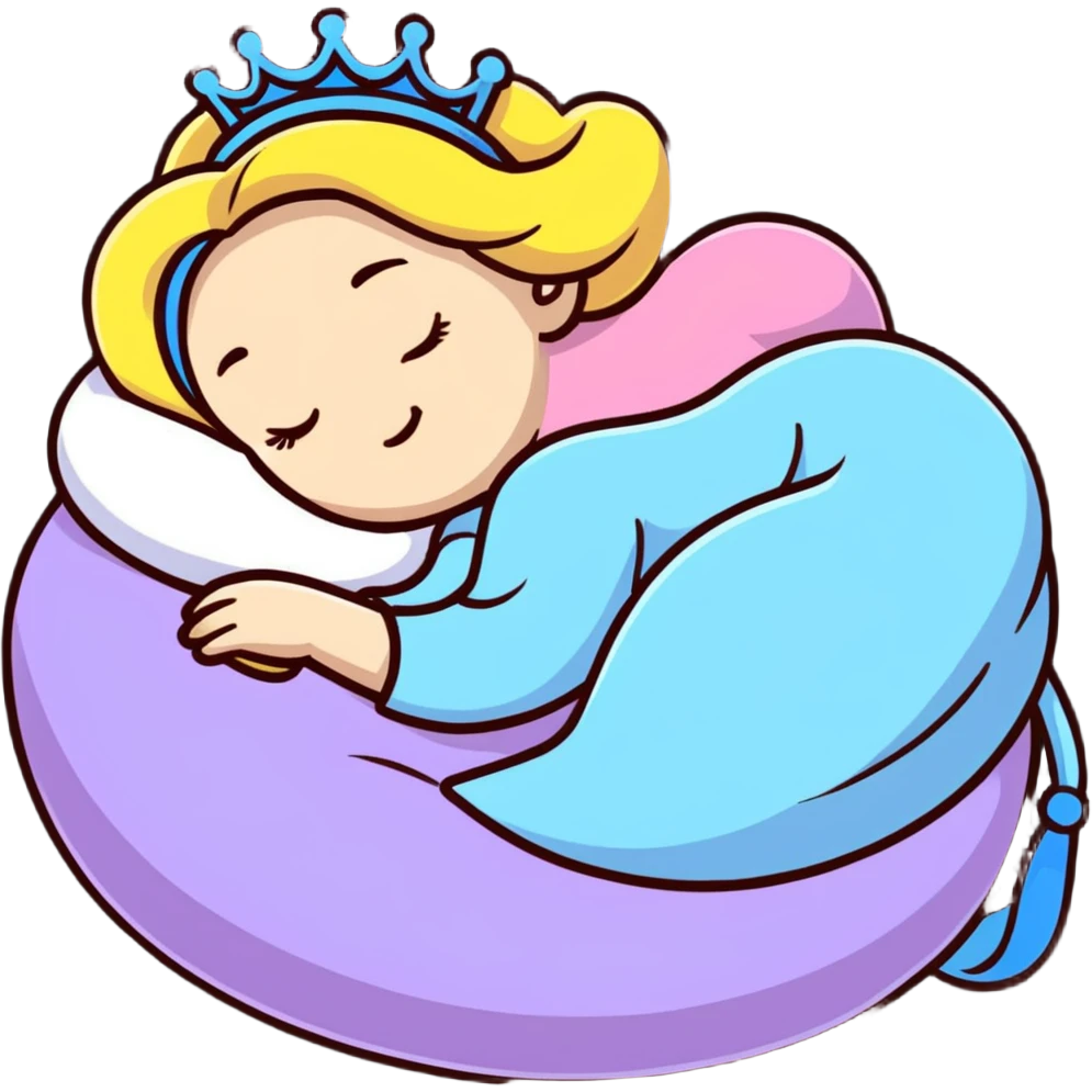 beautiful princess sleeping peacefully emoji