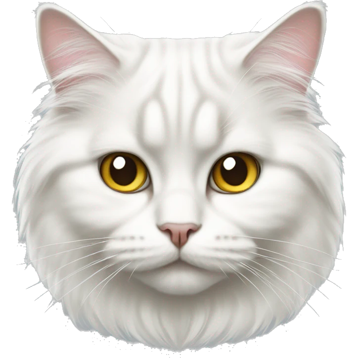 British longhair white cat  emoji