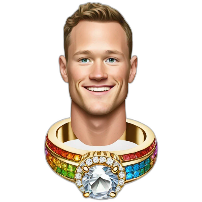Jonathan Toews as rainbow diamond ring emoji