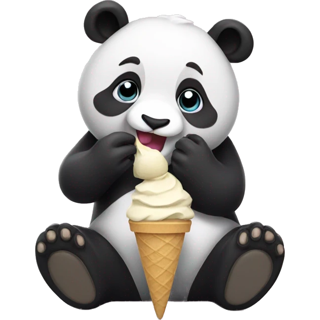 Panda eating ice cream emoji