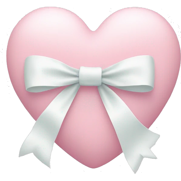 Pastel pink heart with white bow emoji