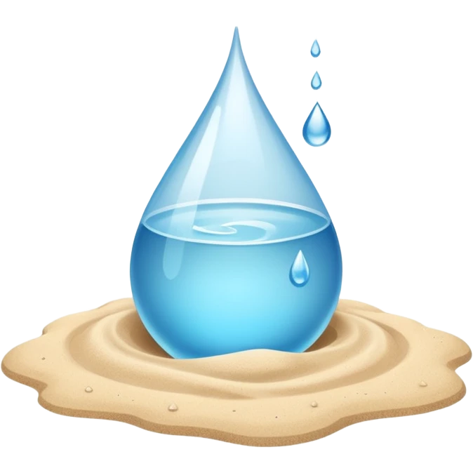 Water surrounded by sand emoji