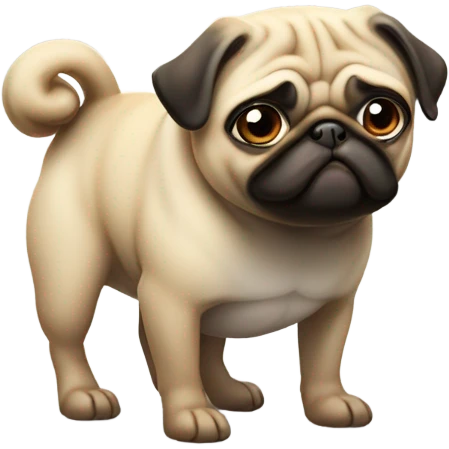 Pooping pug looking over his shoulder emoji