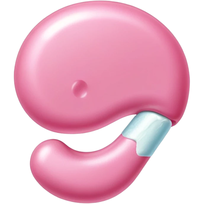 a piece of chewing gum, pink bubble gum, candy emoji