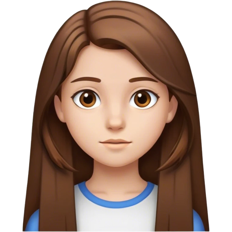 Une fille de 14 ans cheveux brun et mis long lisse   emoji