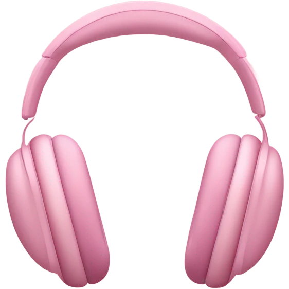 Pink Airpods Max with small Pink bows emoji
