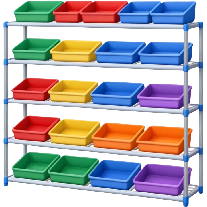 store display shelf with stuff organized lines emoji